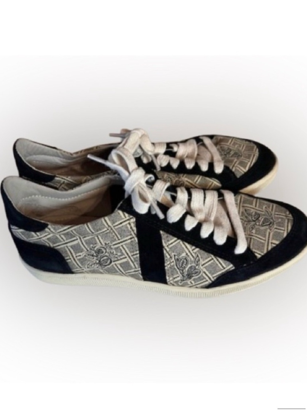 SAWA Cotélac Black White Patterned Low Top Sneakers - Sizes 37 and 38